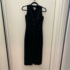 Vintage Maxi Fitted Button Cotton Dress